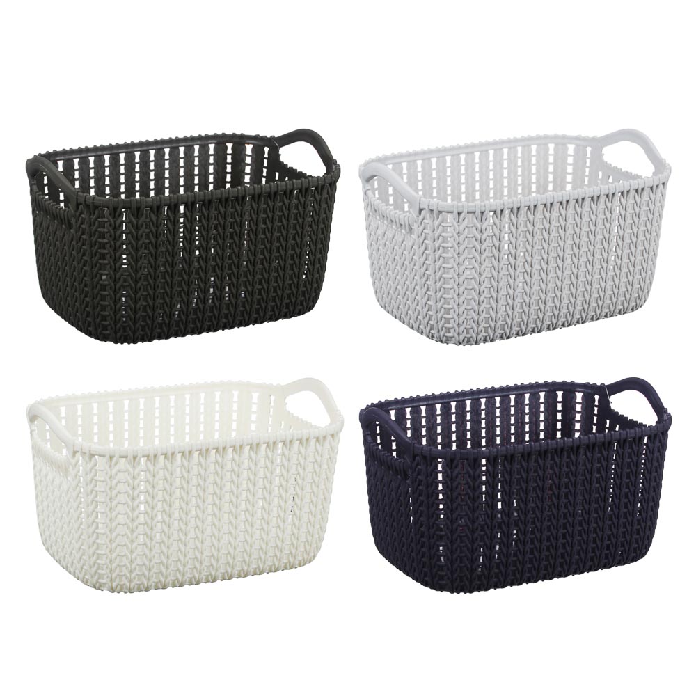 VETTA Корзинка вязаная, 24х16х14см, пластик, 4 цвета, арт.№ 406-124