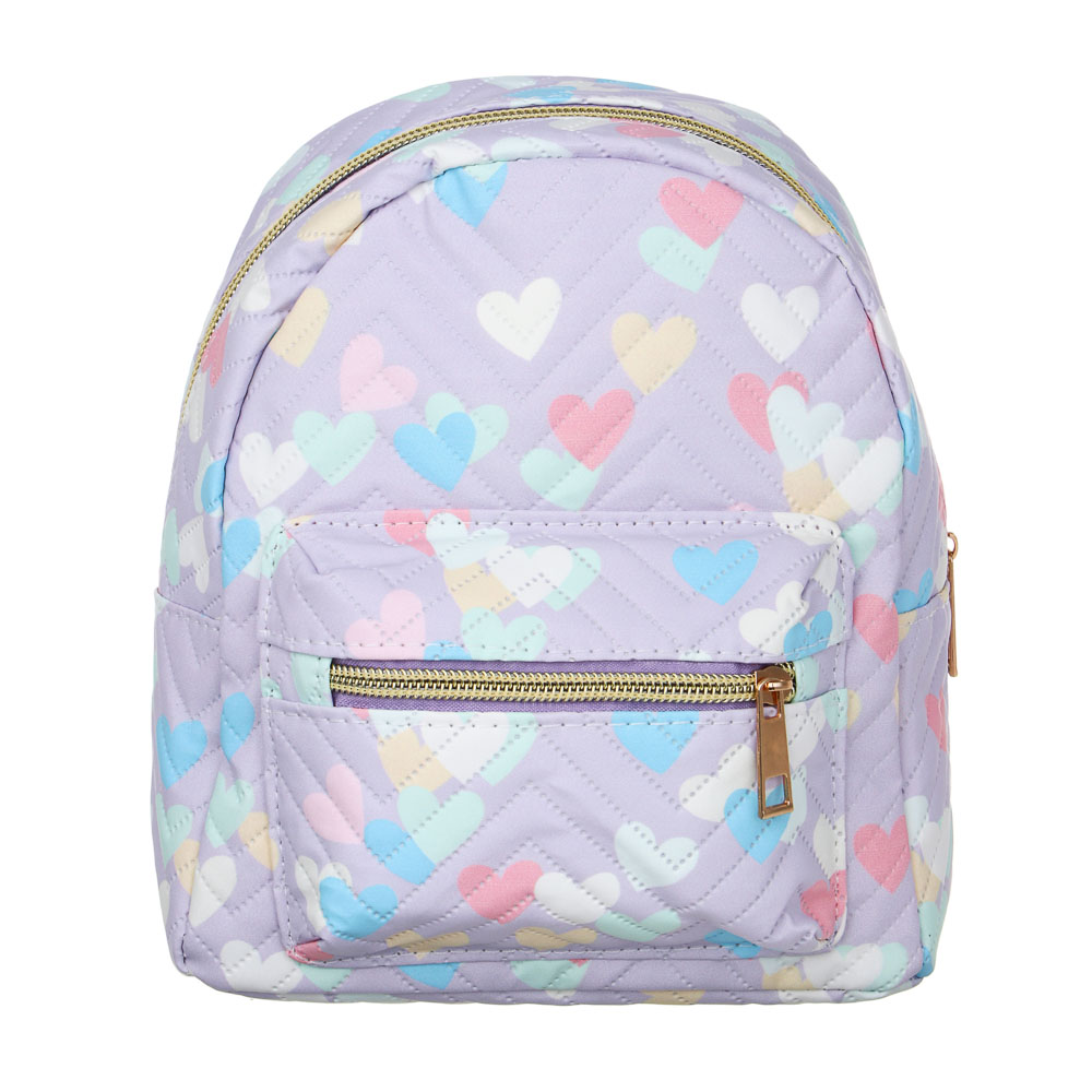 ЮL Лилита Рюкзак детский с сердечками, ПУ, 22х17х9см, фиолетовый, МП-20, арт.№ 337-205