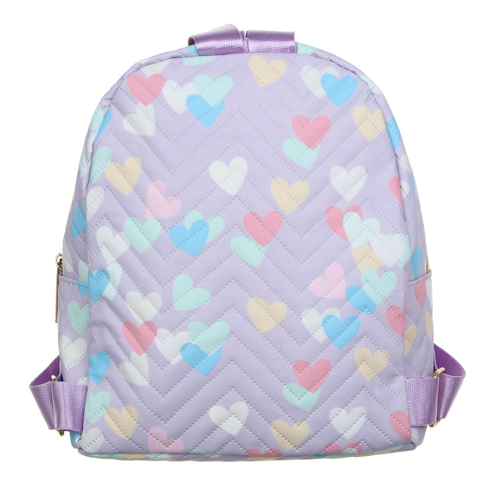ЮL Лилита Рюкзак детский с сердечками, ПУ, 22х17х9см, фиолетовый, МП-20, арт.№ 337-205