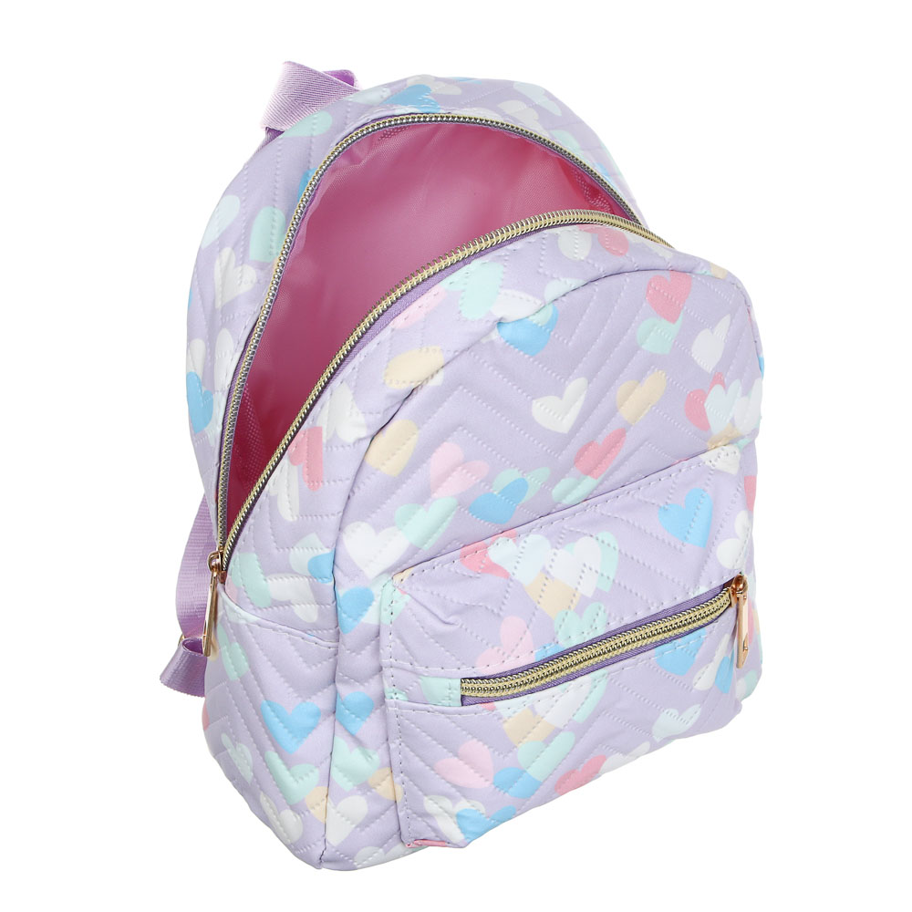 ЮL Лилита Рюкзак детский с сердечками, ПУ, 22х17х9см, фиолетовый, МП-20, арт.№ 337-205