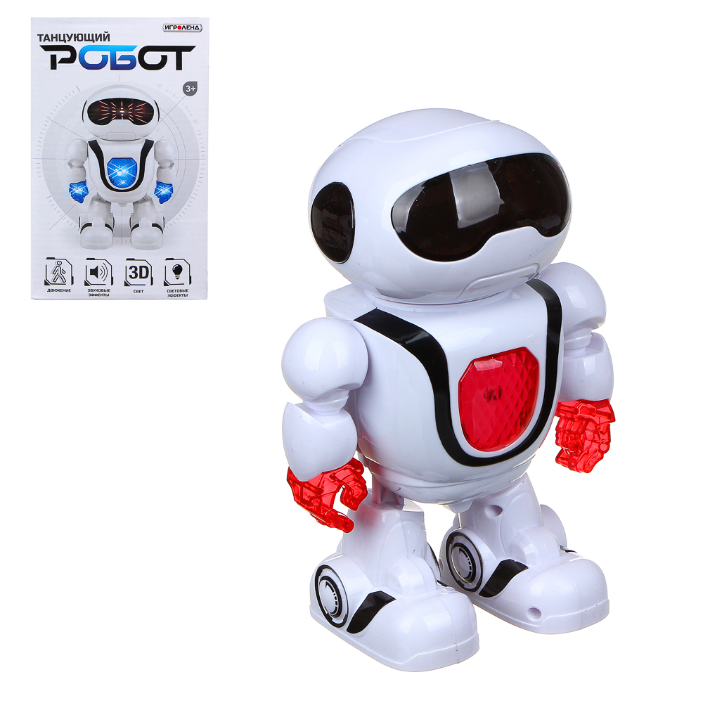 ИГРОЛЕНД Игрушка интерактивная в виде Танцующего робота, звук, свет, АБС, 13,2х10,5х21см, 2 дизайна, арт.№ 296-078