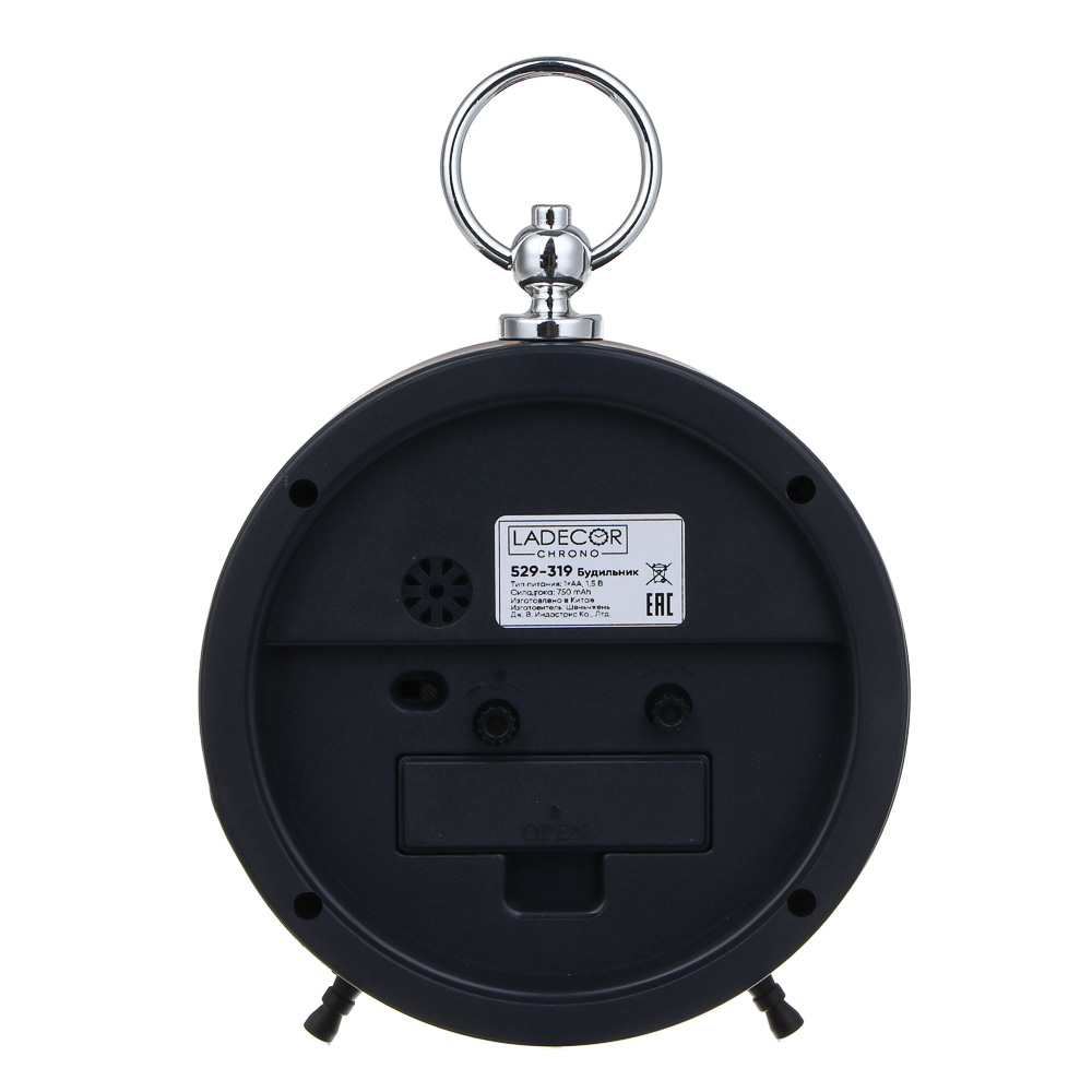 LADECOR CHRONO Будильник, 12x5x13 см, пластик, 1хАА, 2 цвета, арт.№ 529-319