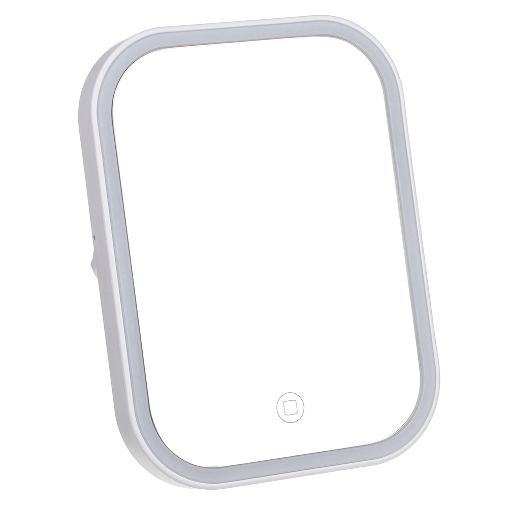 ЮНИLOOK Зеркало настольное с LED-подсветкой, 4хААА, USB-провод, пластик, стекло, 18,5х13,8х5см, 2 цв, арт.№ 347-091