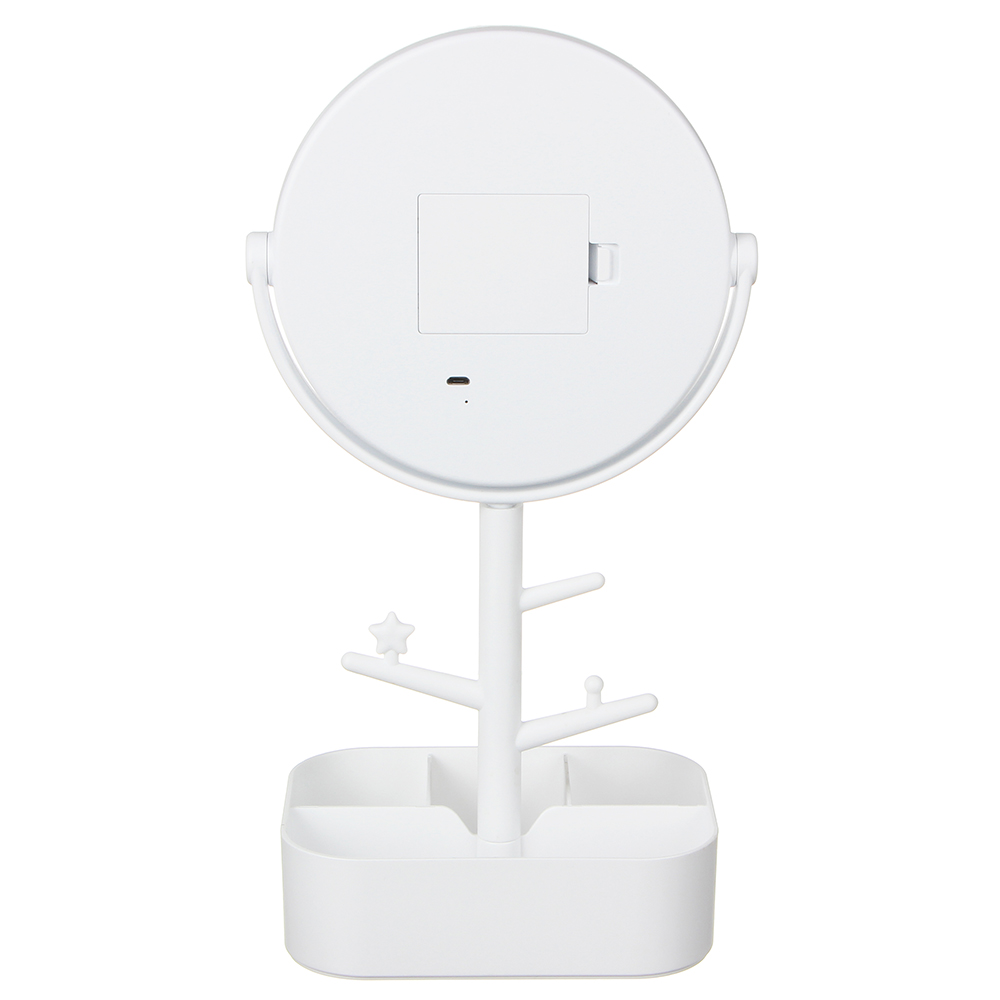 ЮНИLOOK Зеркало настольное с LED-подсветкой, 4хААА, USB-провод, пластик, стекло, 32х17см, 2 цвета, арт.№ 347-092