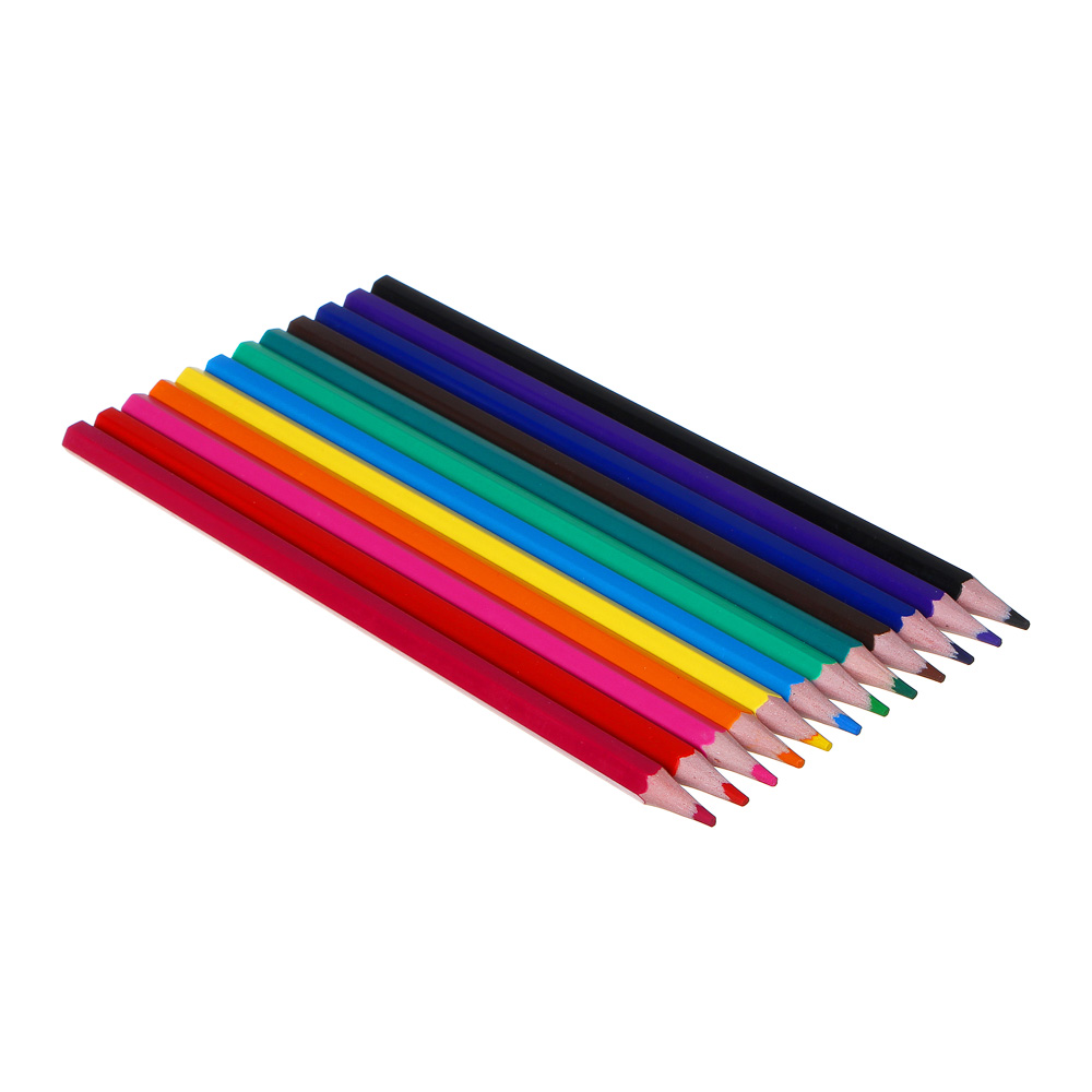 ХЭВ Э НАЙС ДЭЙ Карандаши 12 цветов шестигранные заточенные, улучшенное письмо, пластик, в карт.кор., арт.№ 228-182