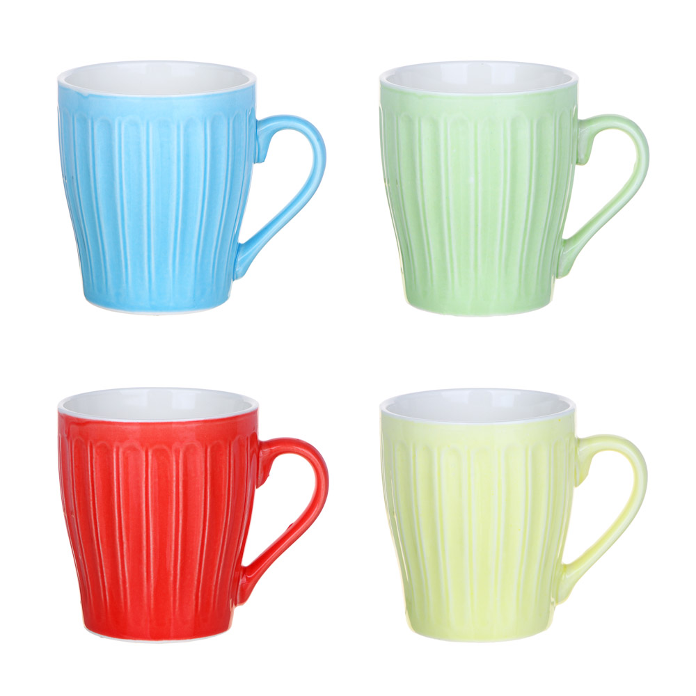 Кружка 270мл, фарфор, "Винтаж", 4 цвета, арт.№ 806-067