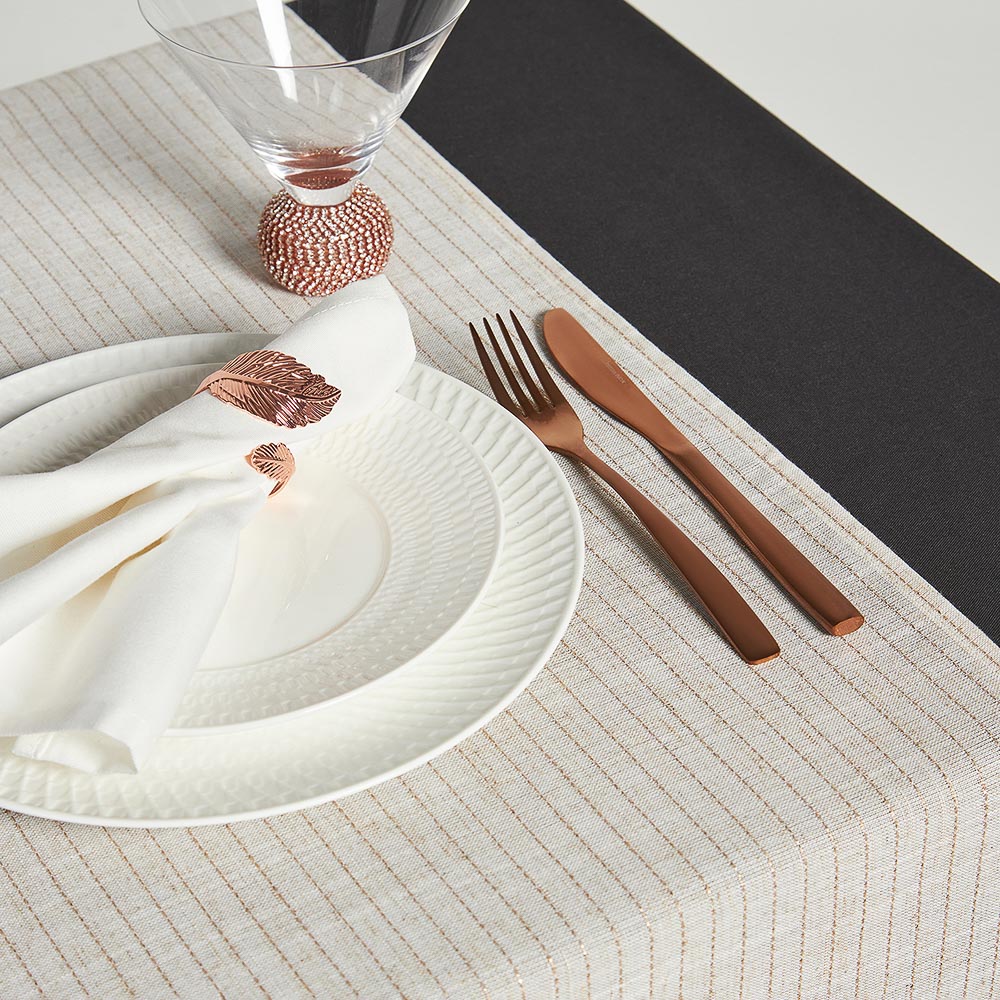 BY COLLECTION White Line Дорожка декоративная, 40х140см, 85% полиэстер, 15% лен, арт.№ 488-110