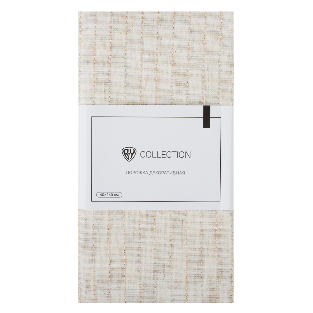 BY COLLECTION White Line Дорожка декоративная, 40х140см, 85% полиэстер, 15% лен, арт.№ 488-110