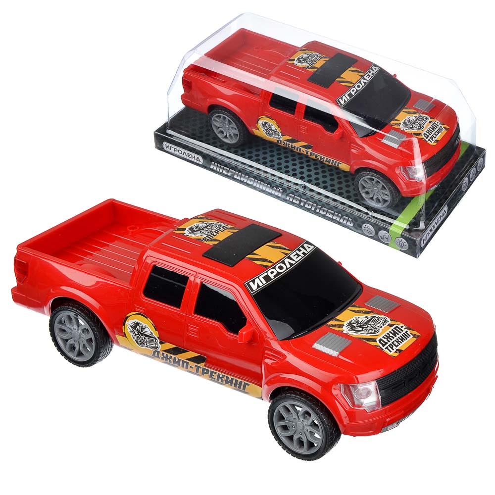 ИГРОЛЕНД Машинка инерционная, свет, звук, пластик,3хLR44, 25х10х6,7 см, арт.№ 292-196