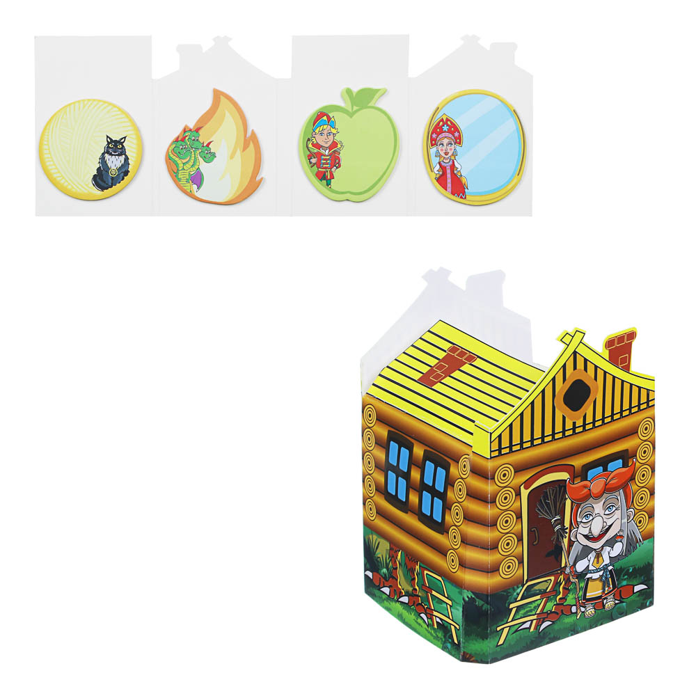 BY Сказки Набор фигурных блоков с липким слоем: 4х20л., цв.печать, складная жесткая подложка "Домик", арт.№ 557-003