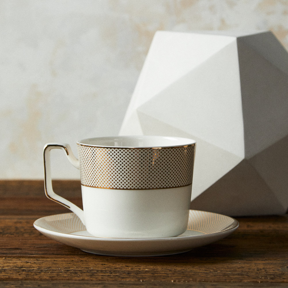 MILLIMI Голд Набор чайный 2 пр., 260мл, 15см, костяной фарфор, арт.№ 802-126