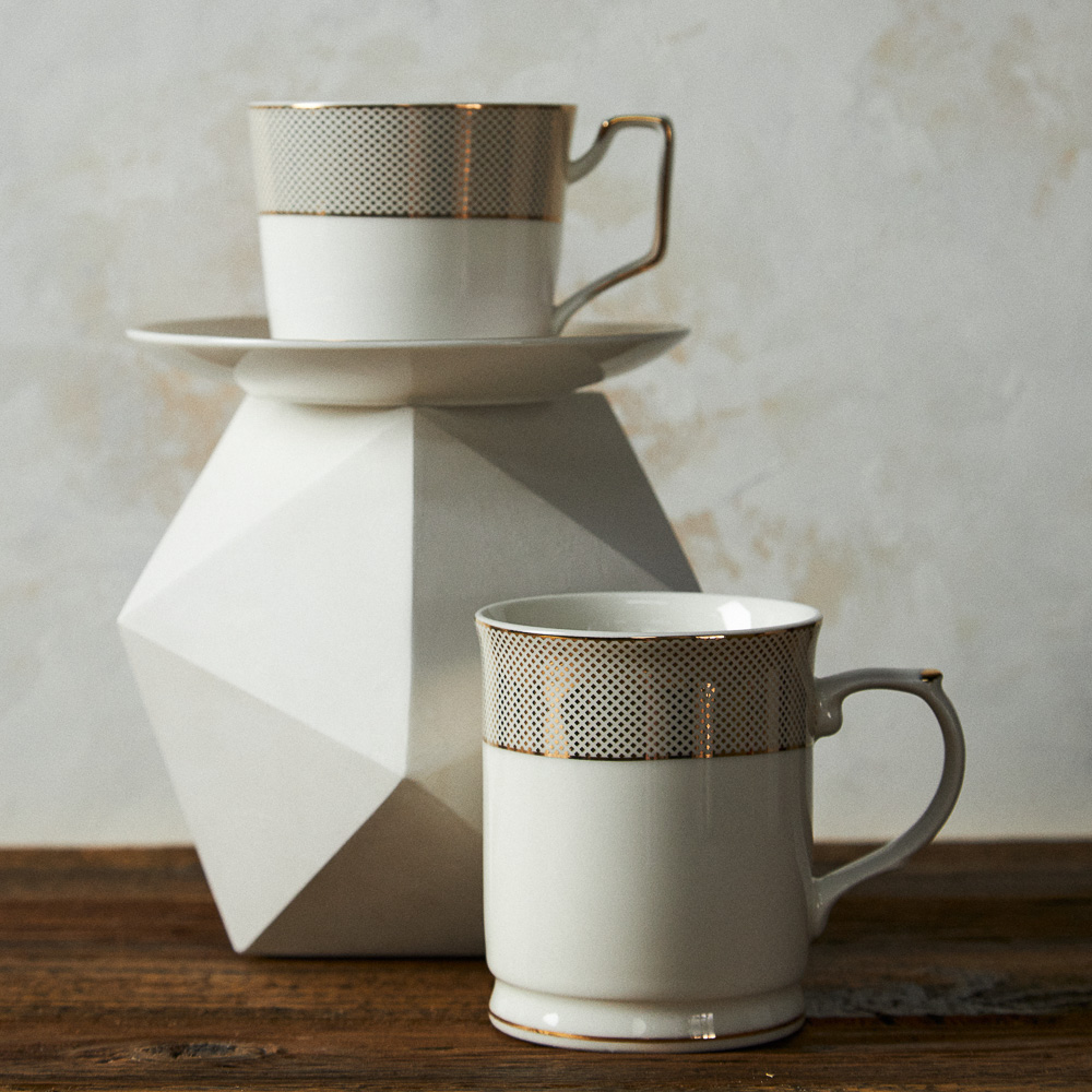 MILLIMI Голд Набор чайный 2 пр., 260мл, 15см, костяной фарфор, арт.№ 802-126