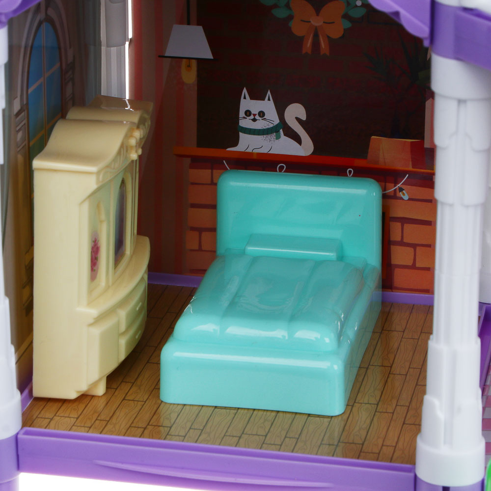 ИГРОЛЕНД Дом для куклы с акс. питомцами и куклой, ABS, PP, полиэстер, 30х8х23 см, арт.№ 278-133