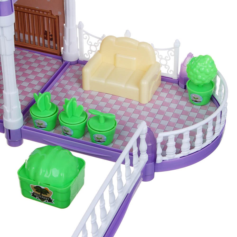 ИГРОЛЕНД Дом для куклы с акс. питомцами и куклой, ABS, PP, полиэстер, 30х8х23 см, арт.№ 278-133