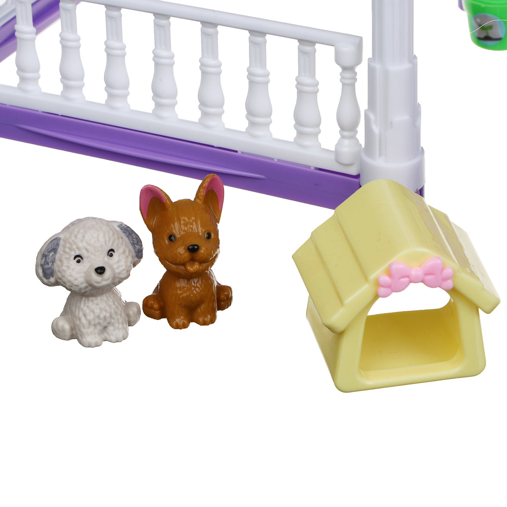 ИГРОЛЕНД Дом для куклы с акс. питомцами и куклой, ABS, PP, полиэстер, 30х8х23 см, арт.№ 278-133