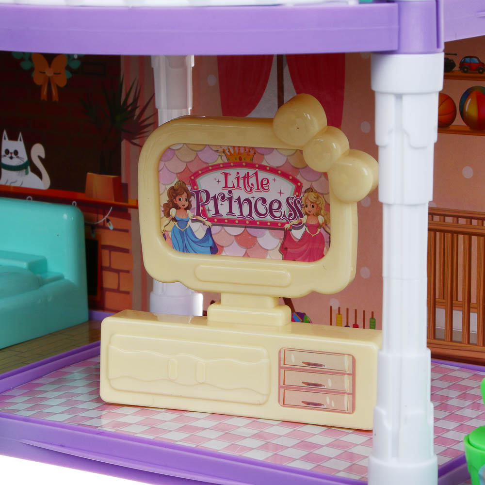 ИГРОЛЕНД Дом для куклы с акс. питомцами и куклой, ABS, PP, полиэстер, 30х8х23 см, арт.№ 278-133