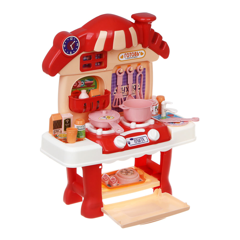 ИГРОЛЕНД Игровой набор Кухня сборная в виде домика, PP, картон, 33х6х26 см, 2 цвета, арт.№ 294-218