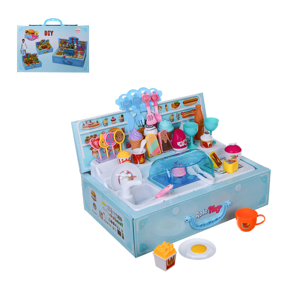 ИГРОЛЕНД Игровой набор Кухня в чемодане, PP, ABS, 39х26х10,5 см, арт.№ 294-219
