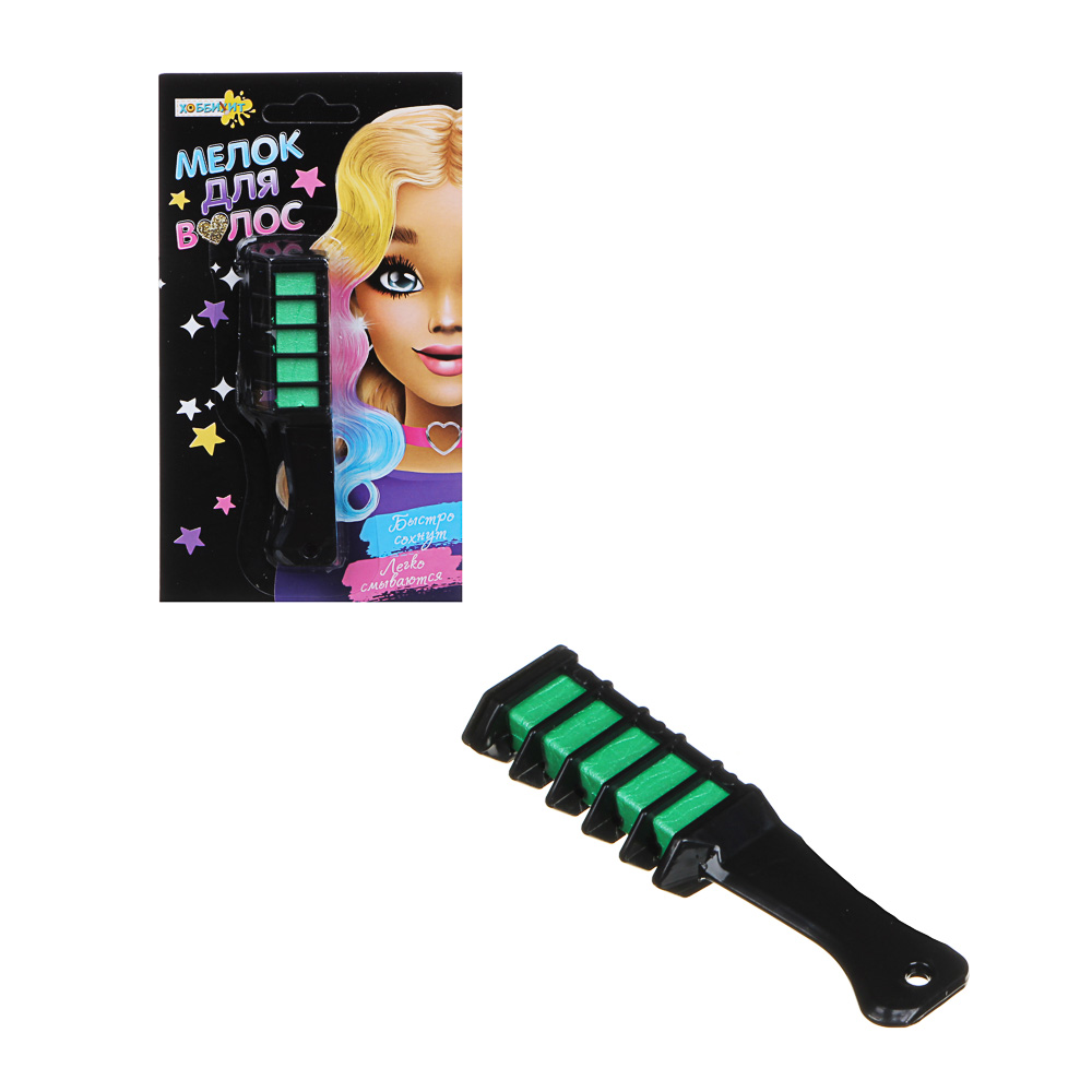 ХОББИХИТ Мелок для волос, вазелин, воск, 9,6х17см, 6 цветов, арт.№ 284-248