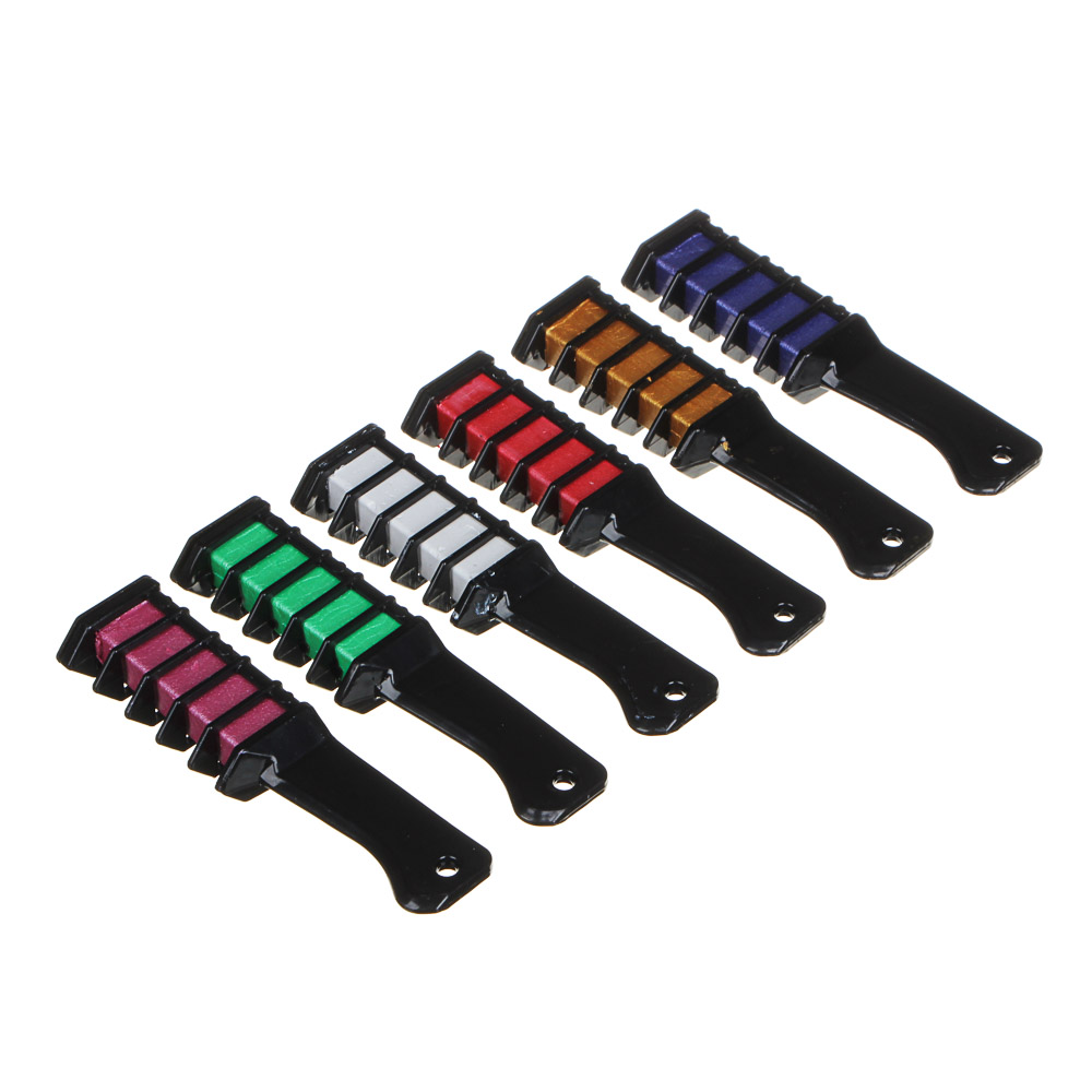 ХОББИХИТ Мелок для волос, вазелин, воск, 9,6х17см, 6 цветов, арт.№ 284-248