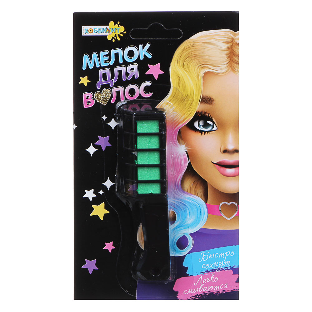 ХОББИХИТ Мелок для волос, вазелин, воск, 9,6х17см, 6 цветов, арт.№ 284-248