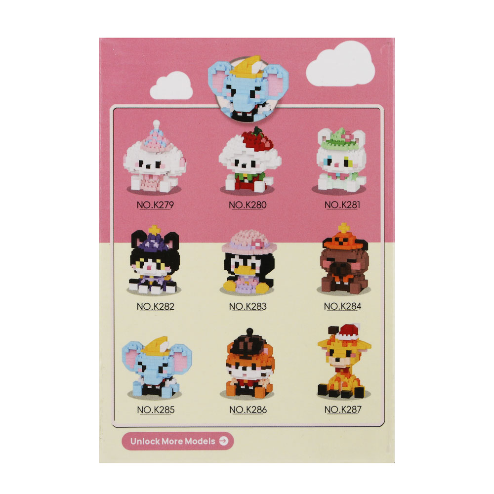 Конструктор мини 3D "Зверятки", ABS, 8х4,5х11,5см, 9 видов, арт.№ 858-089