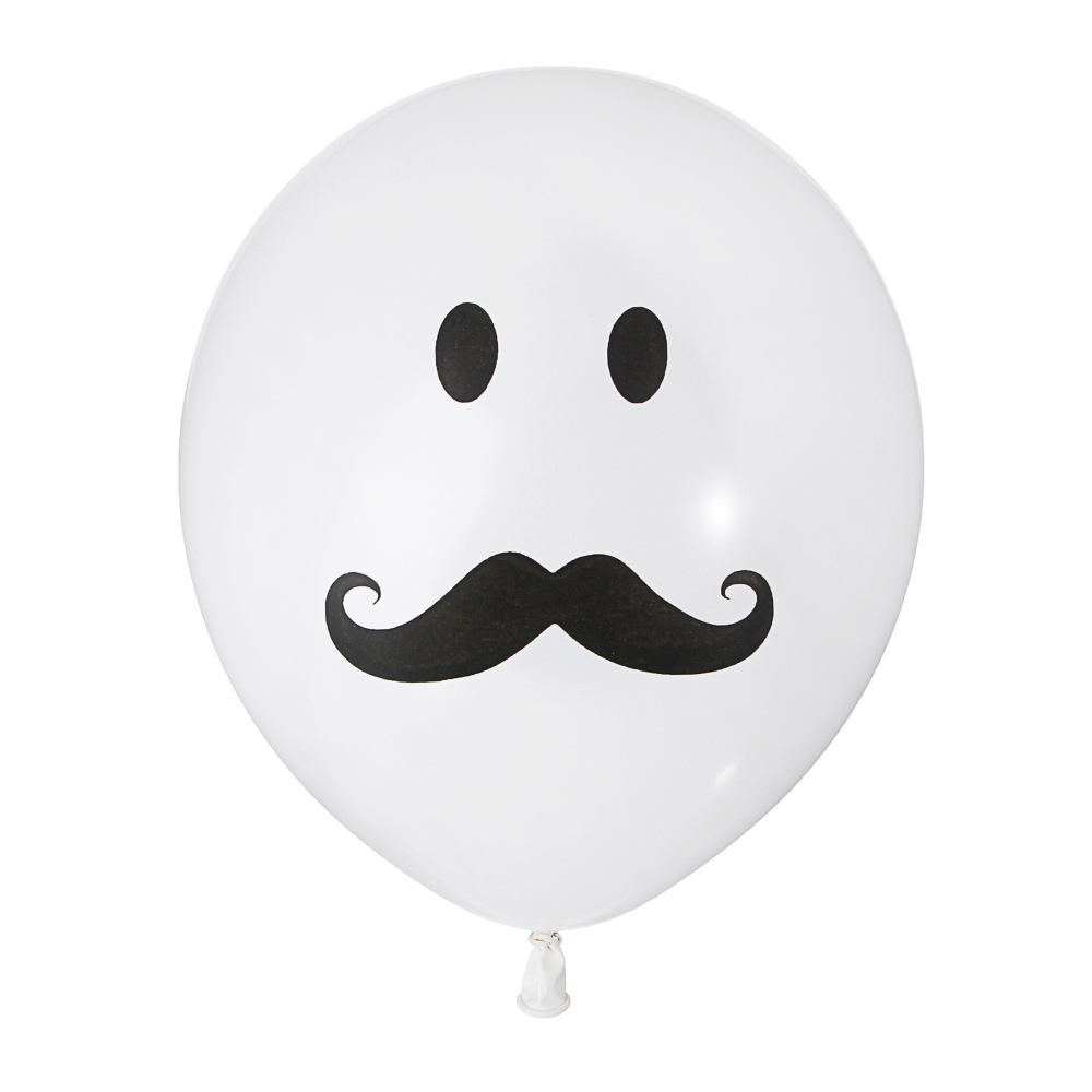 Капитан Весельчак Шары воздушные с рисунком 2 ст. 12" 5 шт. Смайлы, Усы, 518032/031, арт.№ 518-059