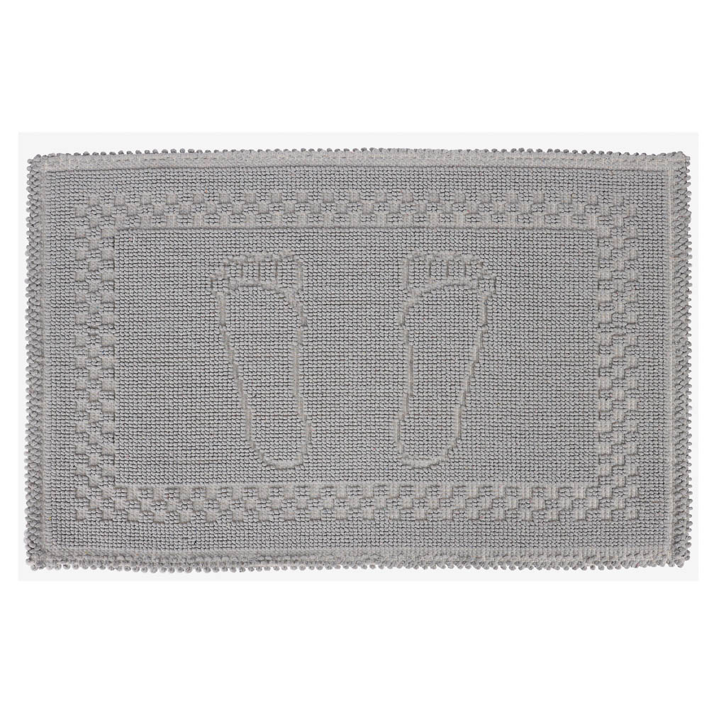 Коврик петельный, хлопок, 60x40см, одинарный, серый, арт.№ 462-841