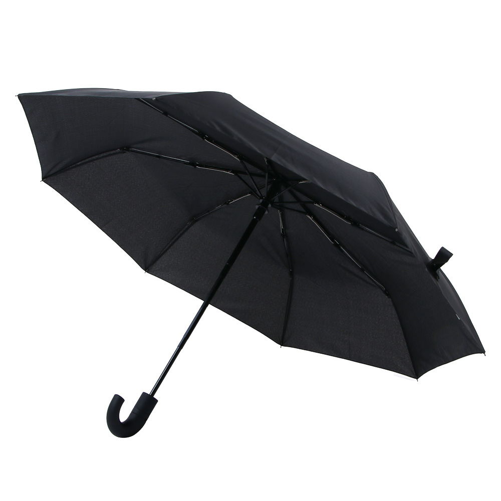 Зонт автомат, металл, пластик, эпонж, d96см, 8 спиц, черный, арт.№ 302-395