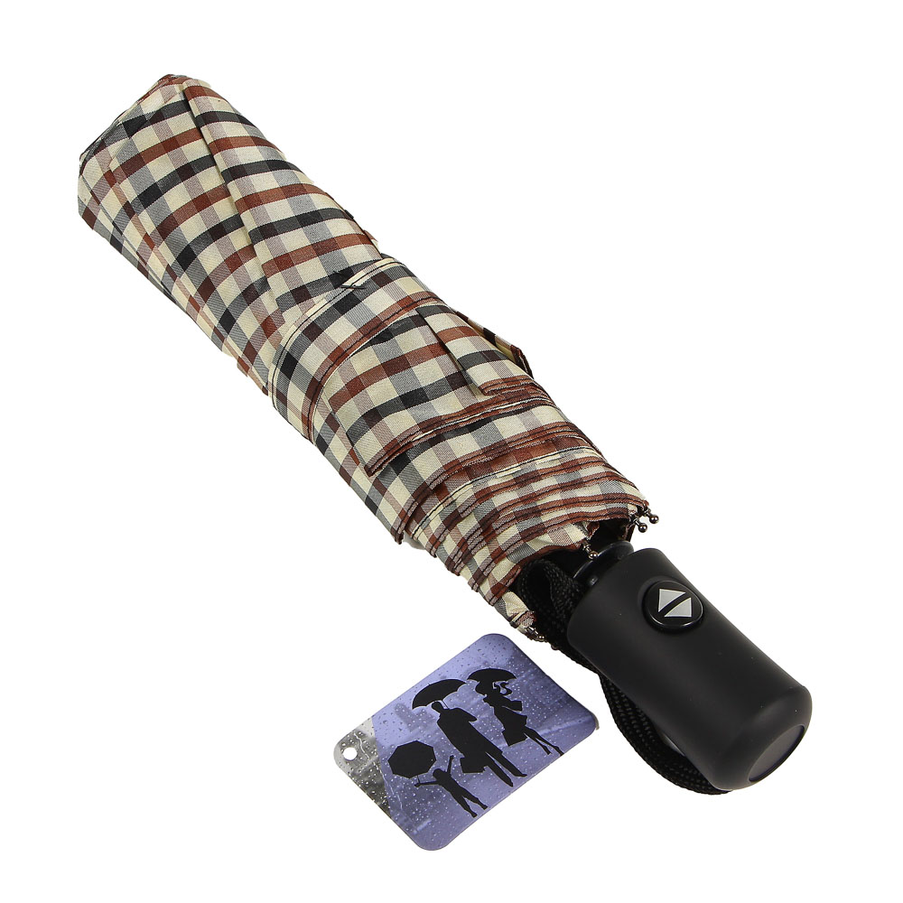 Зонт универсальный, автомат, металл, пластик, эпонж, d96см, 8 спиц, 3 цвета, арт.№ 302-329