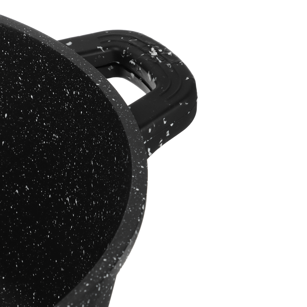 Набор кастрюль SATOSHI Лион 4 предмета 36 см, 40 см, 13,5 л, 18,5 л + крышки, а/п покрытие мрамор, силик.протекторы ручек, индукция, арт.№ 846-689