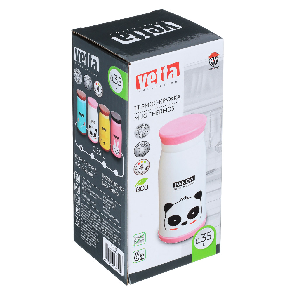 VETTA Термос-кружка 350мл, нерж. сталь, 4 дизайна, арт.№ 841-636