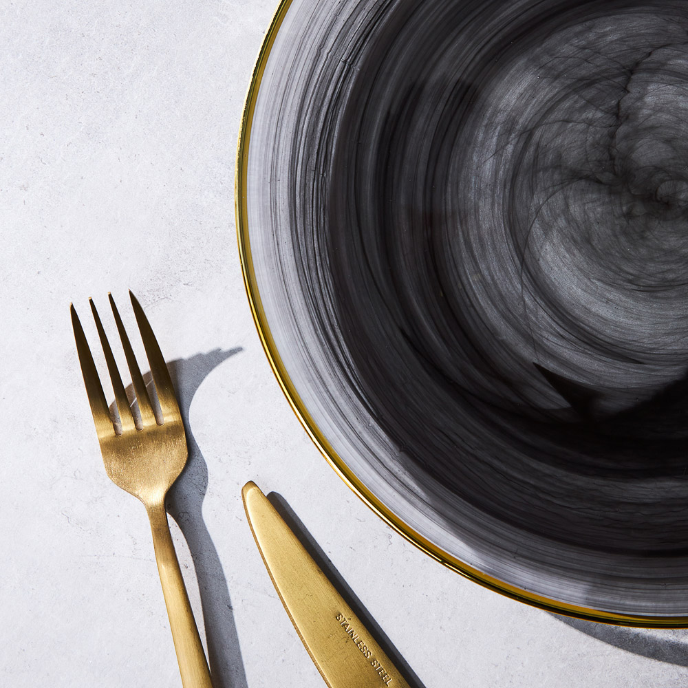 BY COLLECTION Black Line Тарелка подстановочная, 25,5х2см, стекло, арт.№ 820-848