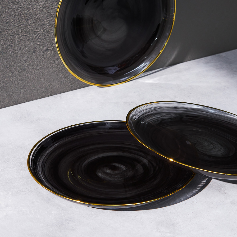 BY COLLECTION Black Line Тарелка подстановочная, 25,5х2см, стекло, арт.№ 820-848