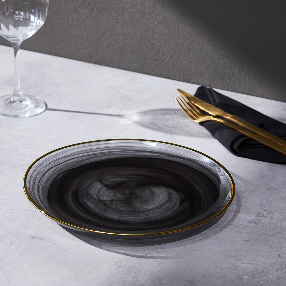 BY COLLECTION Black Line Тарелка подстановочная, 25,5х2см, стекло, арт.№ 820-848