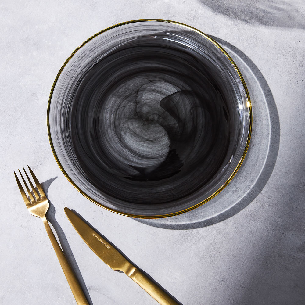 BY COLLECTION Black Line Тарелка подстановочная, 25,5х2см, стекло, арт.№ 820-848