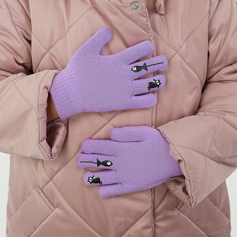 GALANTE Перчатки детские с термоаппликацией, р. 14, 2 дизайна, 5 цветов, СЗПВ24-22, арт.№ 363-381