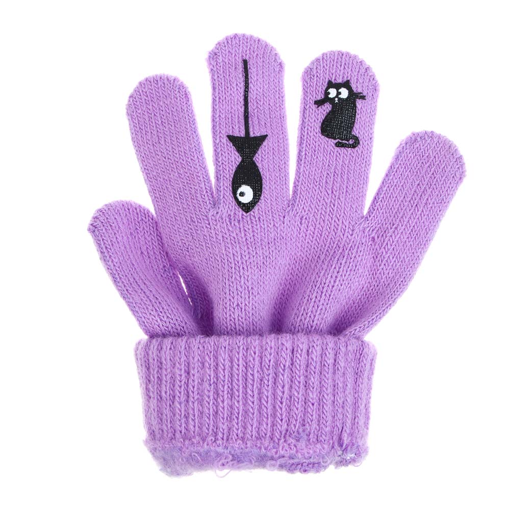 GALANTE Перчатки детские с термоаппликацией, р. 14, 2 дизайна, 5 цветов, СЗПВ24-22, арт.№ 363-381