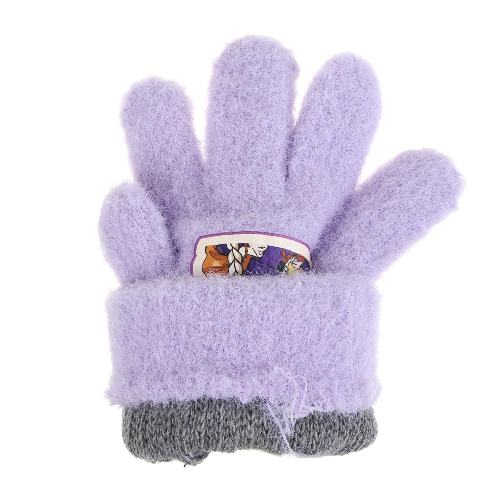 BY Русские Супергерои Перчатки детские двухслойные с термоаппликацией, р.14, 2 дизайна, СЗПВ24-24, арт.№ 363-383