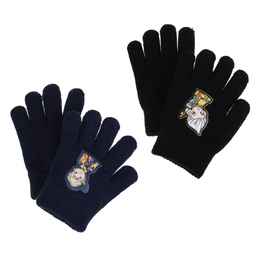 BY Русские Супергерои Перчатки детские двухслойные с термоаппликацией, р.14, 2 дизайна, СЗПВ24-25, арт.№ 363-384