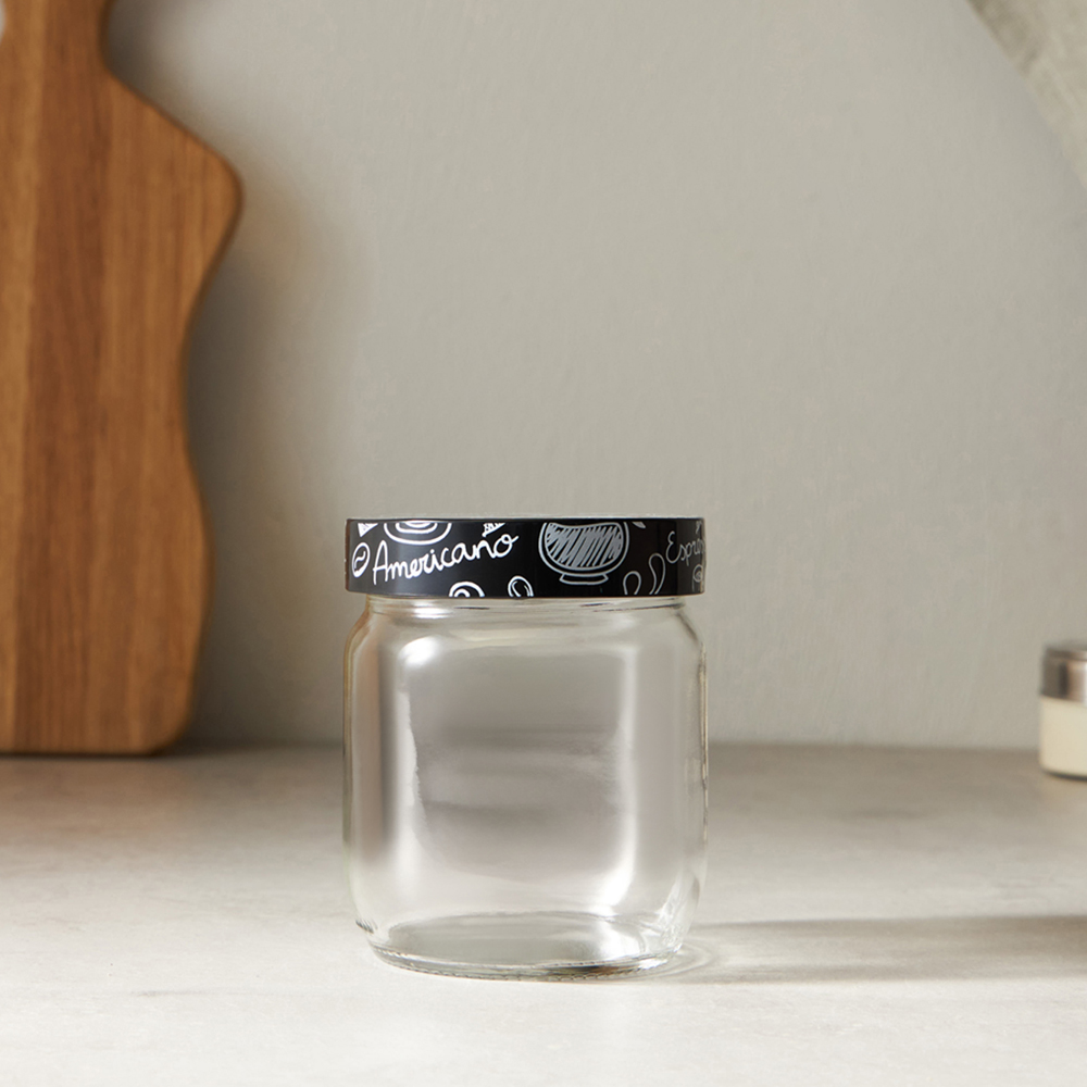 HEREVIN Китчен Блэк Банка для сыпучих продуктов, стекло, 425мл, 144357-205, арт.№ 828-008