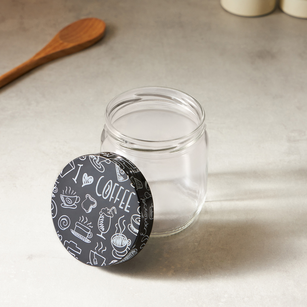 HEREVIN Китчен Блэк Банка для сыпучих продуктов, стекло, 425мл, 144357-205, арт.№ 828-008