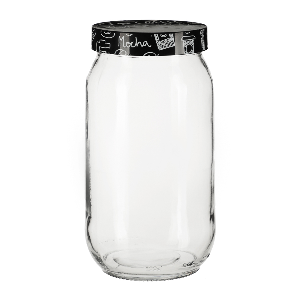 HEREVIN Китчен Блэк Банка для сыпучих продуктов, стекло, 1000мл, 144377-205, арт.№ 828-010