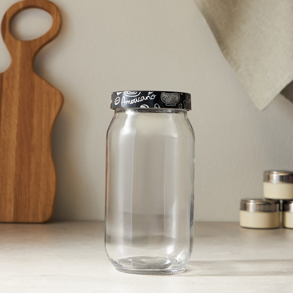 HEREVIN Китчен Блэк Банка для сыпучих продуктов, стекло, 1000мл, 144377-205, арт.№ 828-010