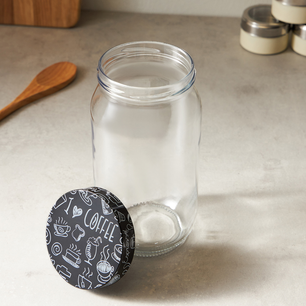 HEREVIN Китчен Блэк Банка для сыпучих продуктов, стекло, 1000мл, 144377-205, арт.№ 828-010