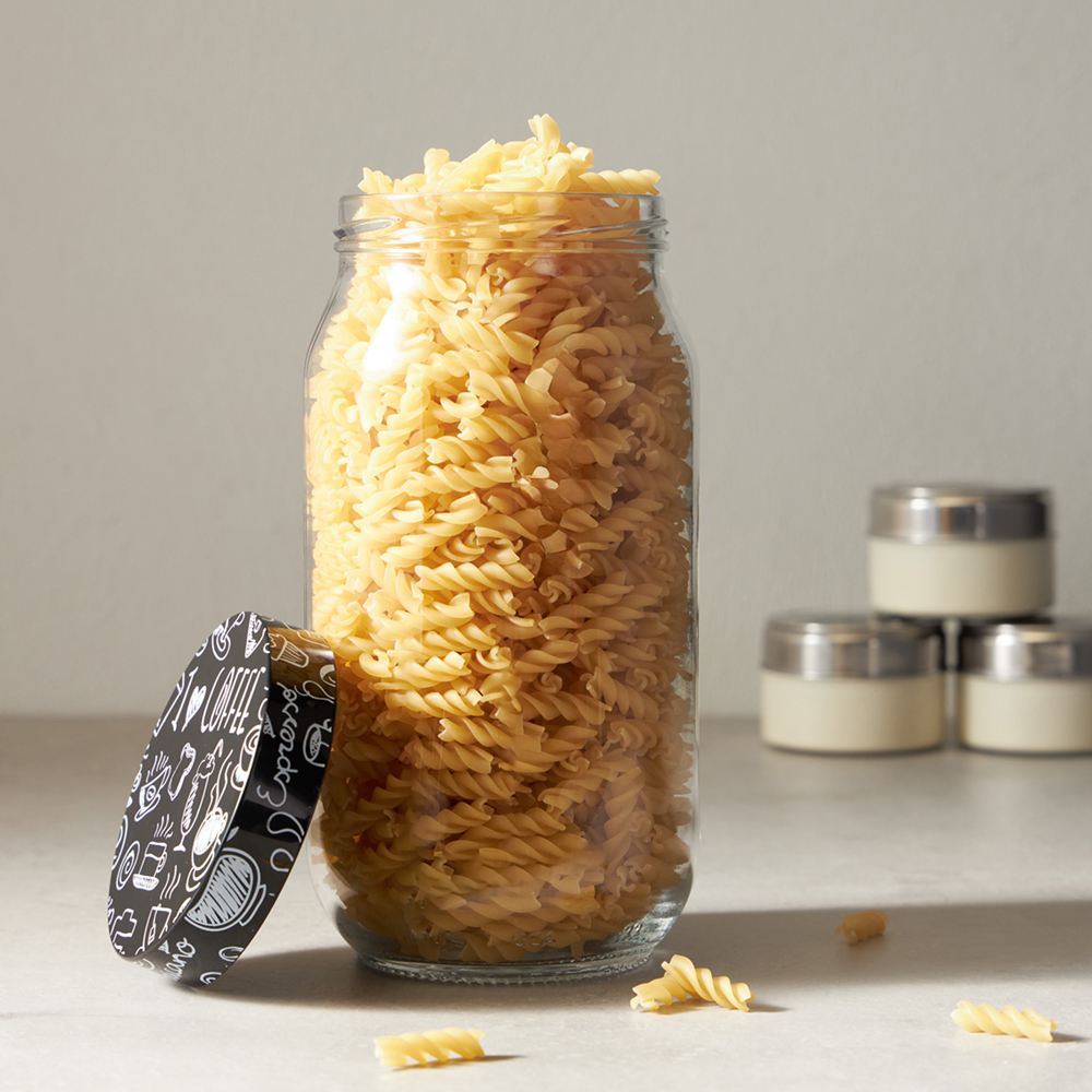 HEREVIN Китчен Блэк Банка для сыпучих продуктов, стекло, 1000мл, 144377-205, арт.№ 828-010