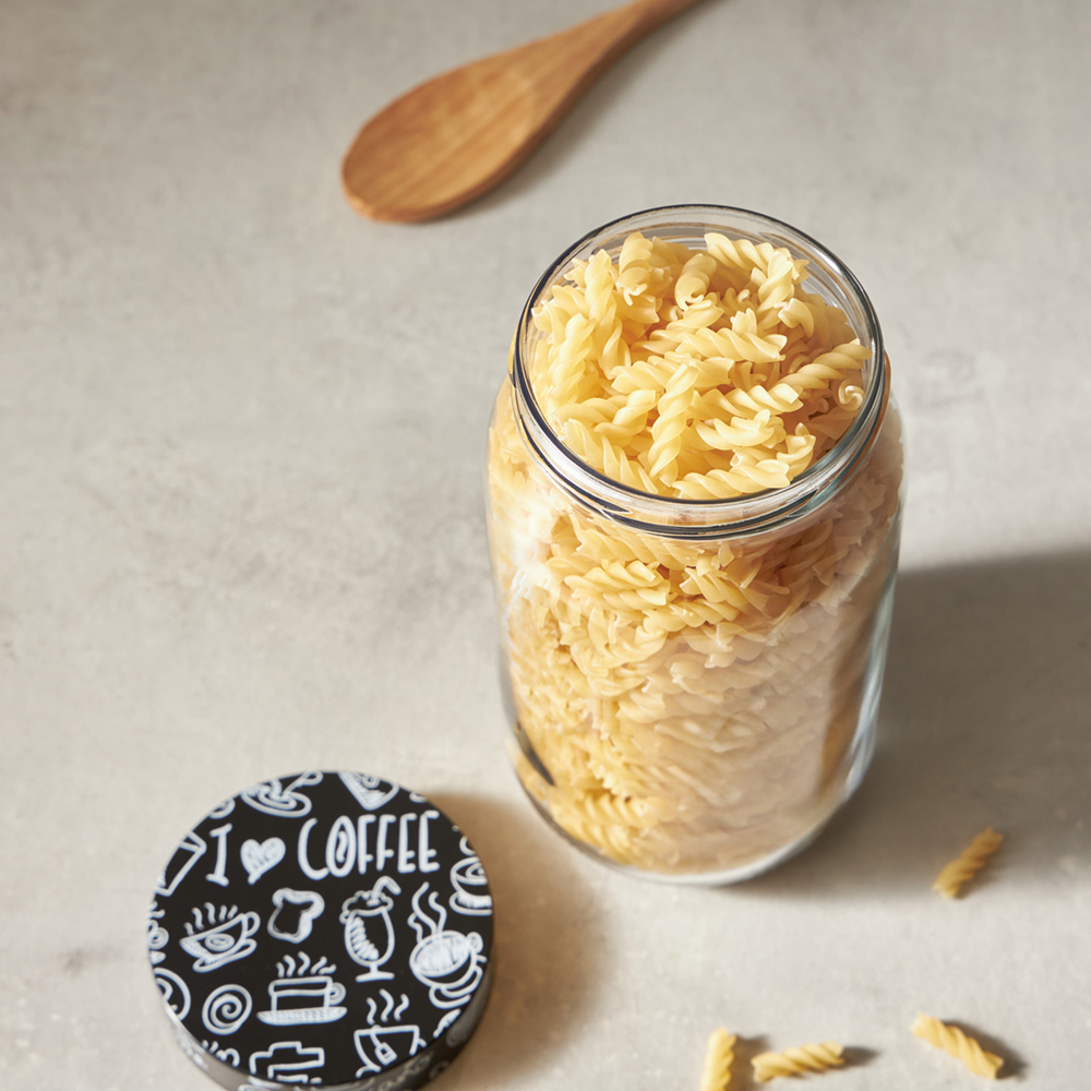 HEREVIN Китчен Блэк Банка для сыпучих продуктов, стекло, 1000мл, 144377-205, арт.№ 828-010