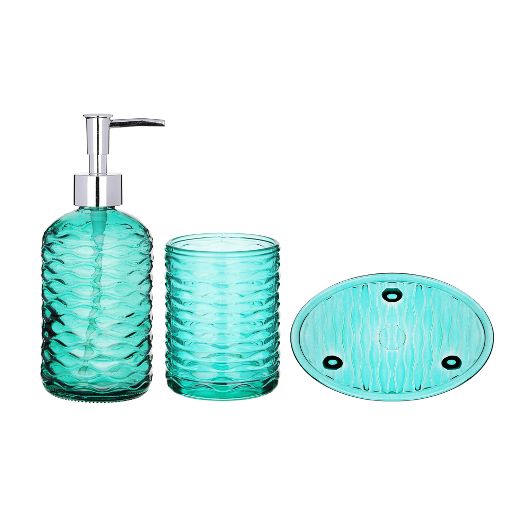BY Набор для ванной 3 пр. "Стихия", стекло, 3 дизайна, арт.№ 463-086