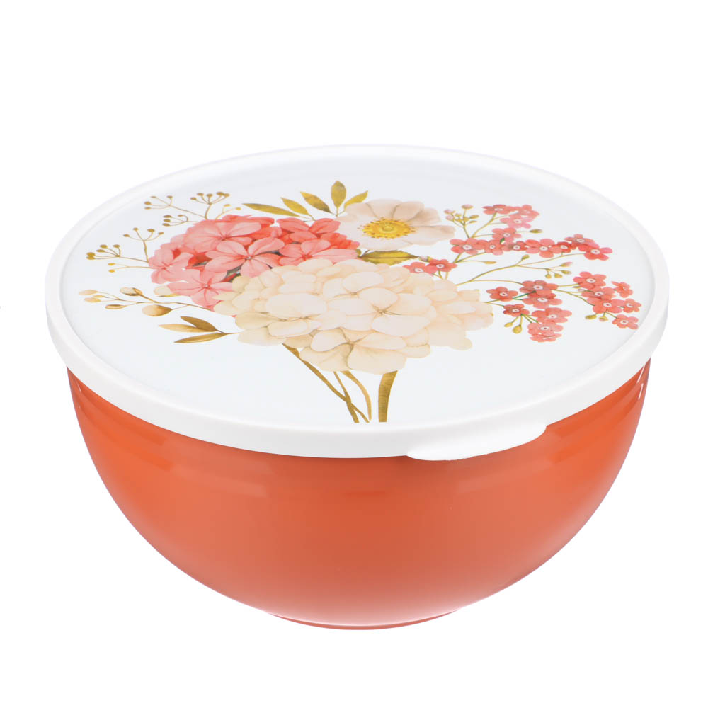 Миска с крышкой 3л Цветы, пластик, арт.№ 861-431