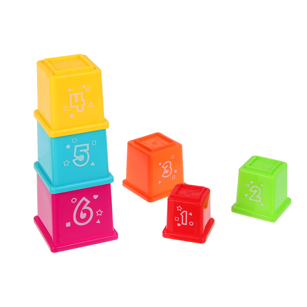 ИГРОЛЕНД Развивающая игрушка "Стаканчики", PP, 6,3х6,3х6,8см, арт.№ 270-057